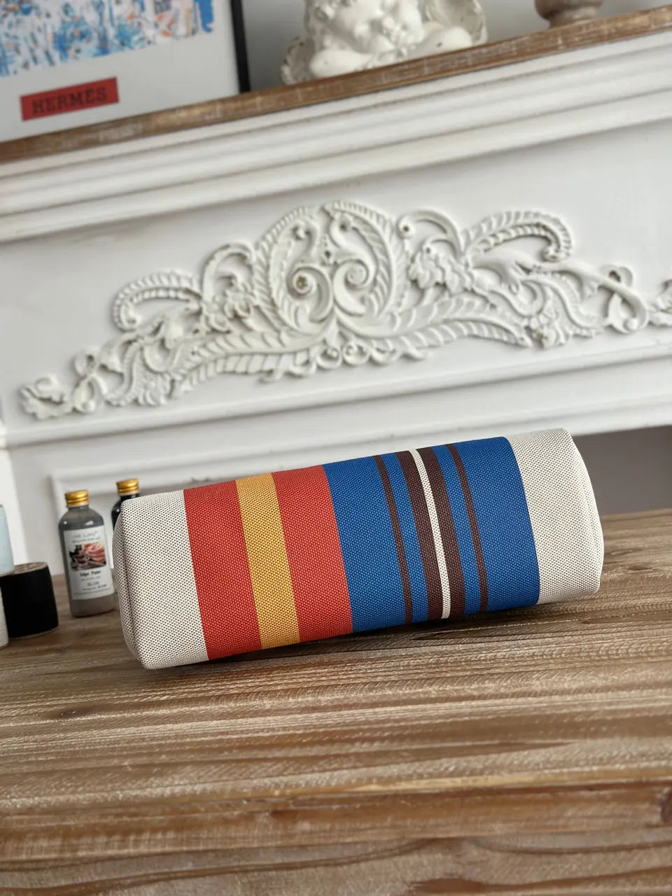 Hermès Multicolor Stripes Cabas - Hình 6