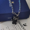 Swarovski Black Crystal Teddy Bear Necklace