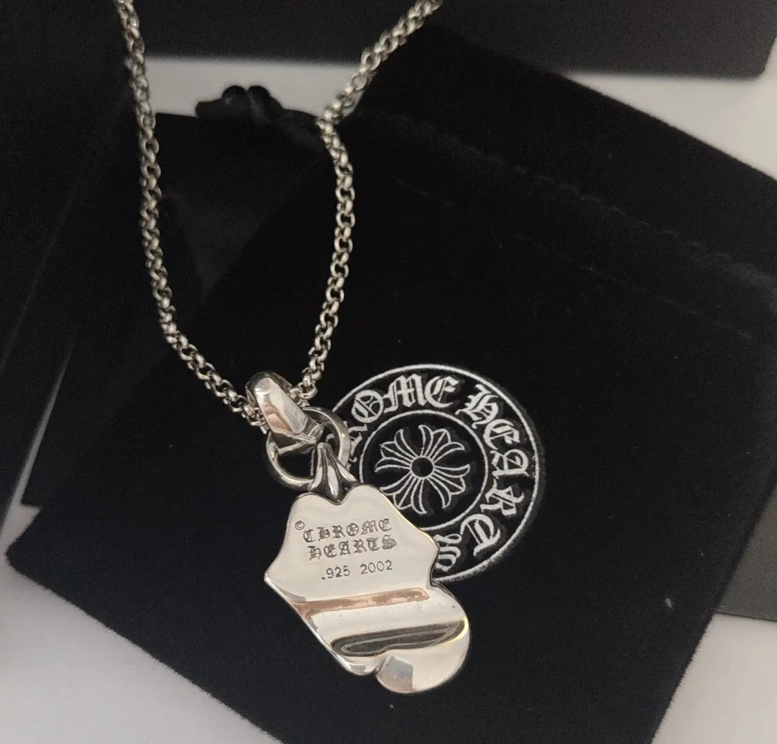 Chrome Hearts Silver Lips Pendant Necklace