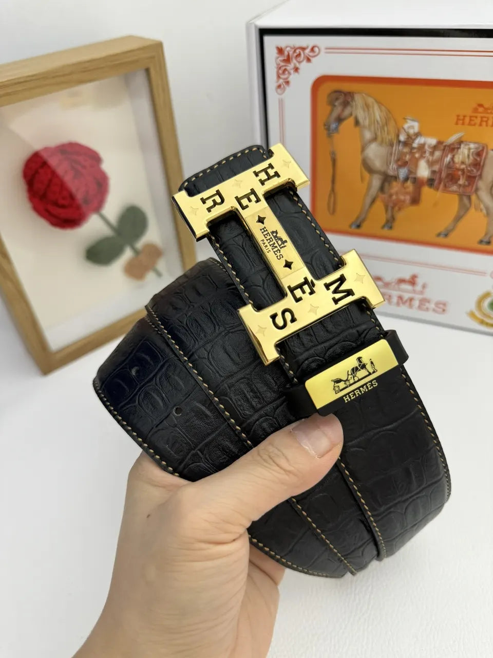 Hermes Alligator Black Belt - Hình 2