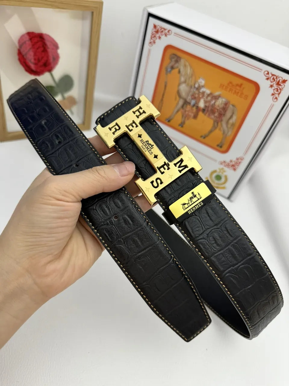Hermes Alligator Black Belt - Hình 5