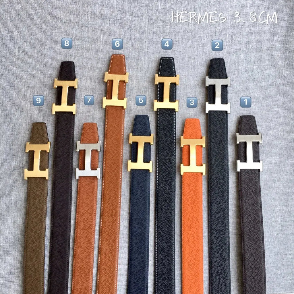 Hermes Brown Togo Leather Belt - Hình 3