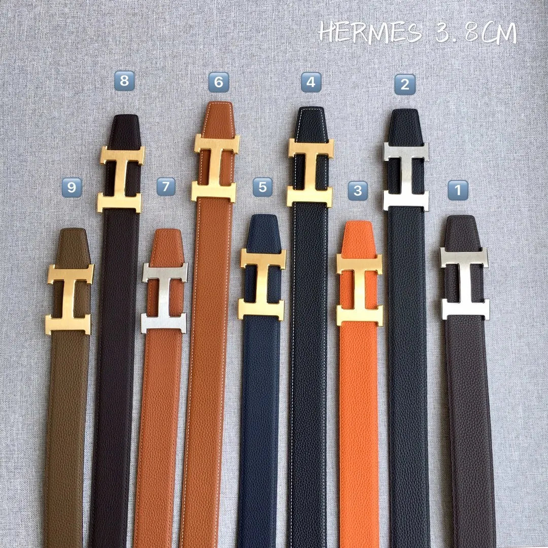 Hermes Brown Togo Leather Belt - Hình 3