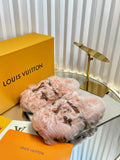 Louis Vuitton Pink Shearling Slippers