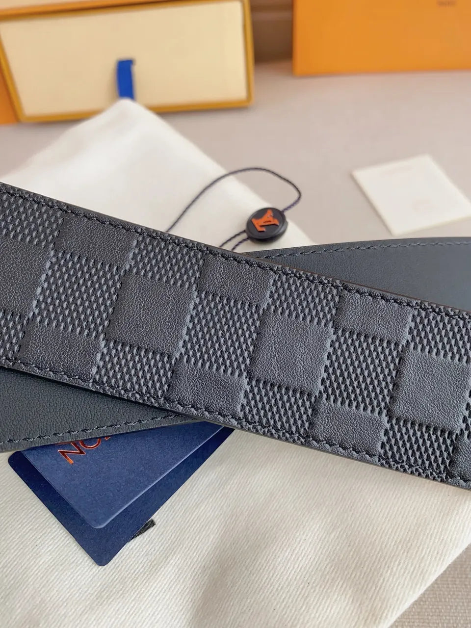 Damier Graphite Patterned Belt - Hình 4