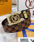 gold Louis Vuitton Damier Brown Belt