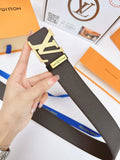 LV Initials Brown Leather Belt