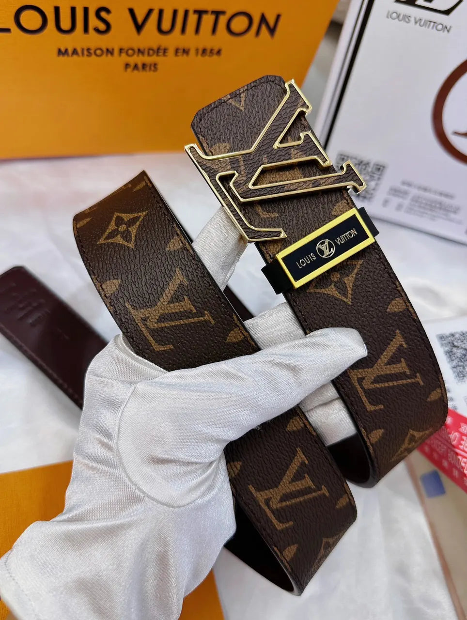 Brown Monogram LV Belt - Hình 3