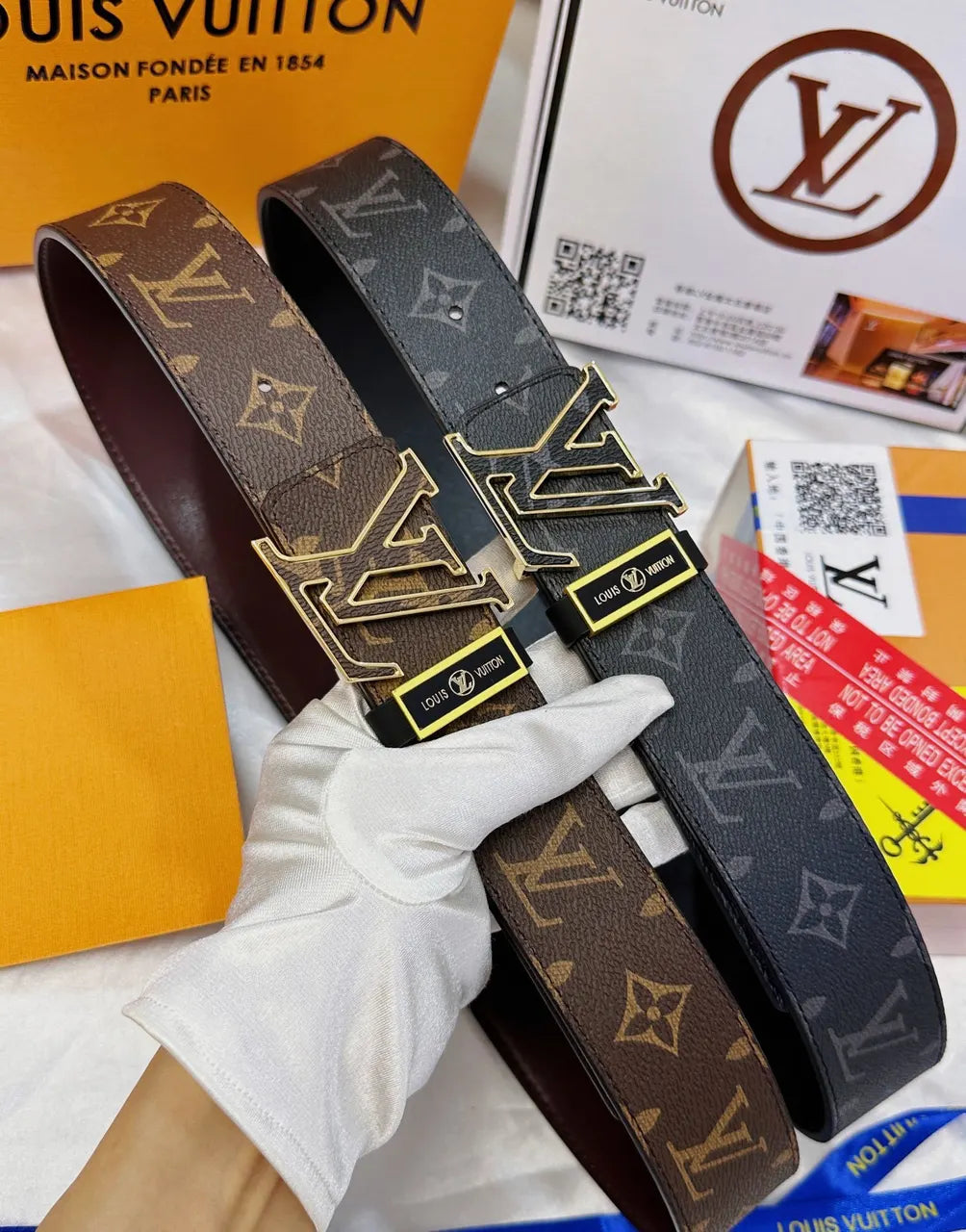 Brown Monogram LV Belt - Hình 8