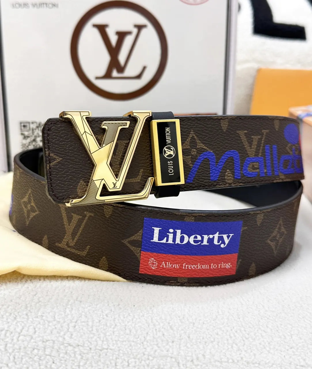 Louis Vuitton Brown Monogram Comic Belt - Hình 2