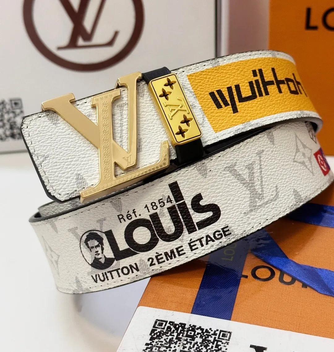 Louis Vuitton White Monogram Liberty Belt - Hình 2