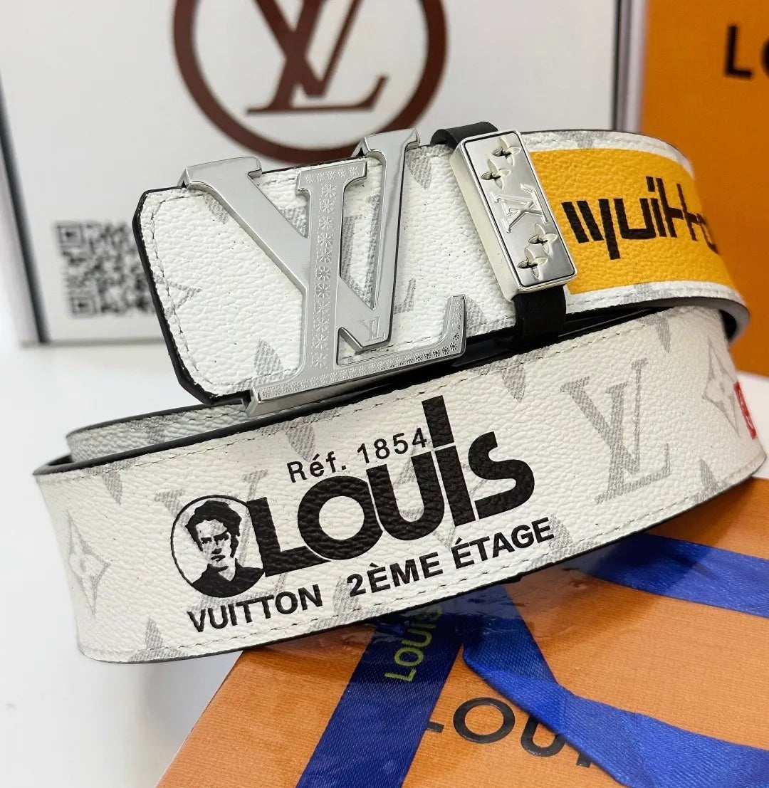 Louis Vuitton White Monogram Liberty Belt - Hình 3