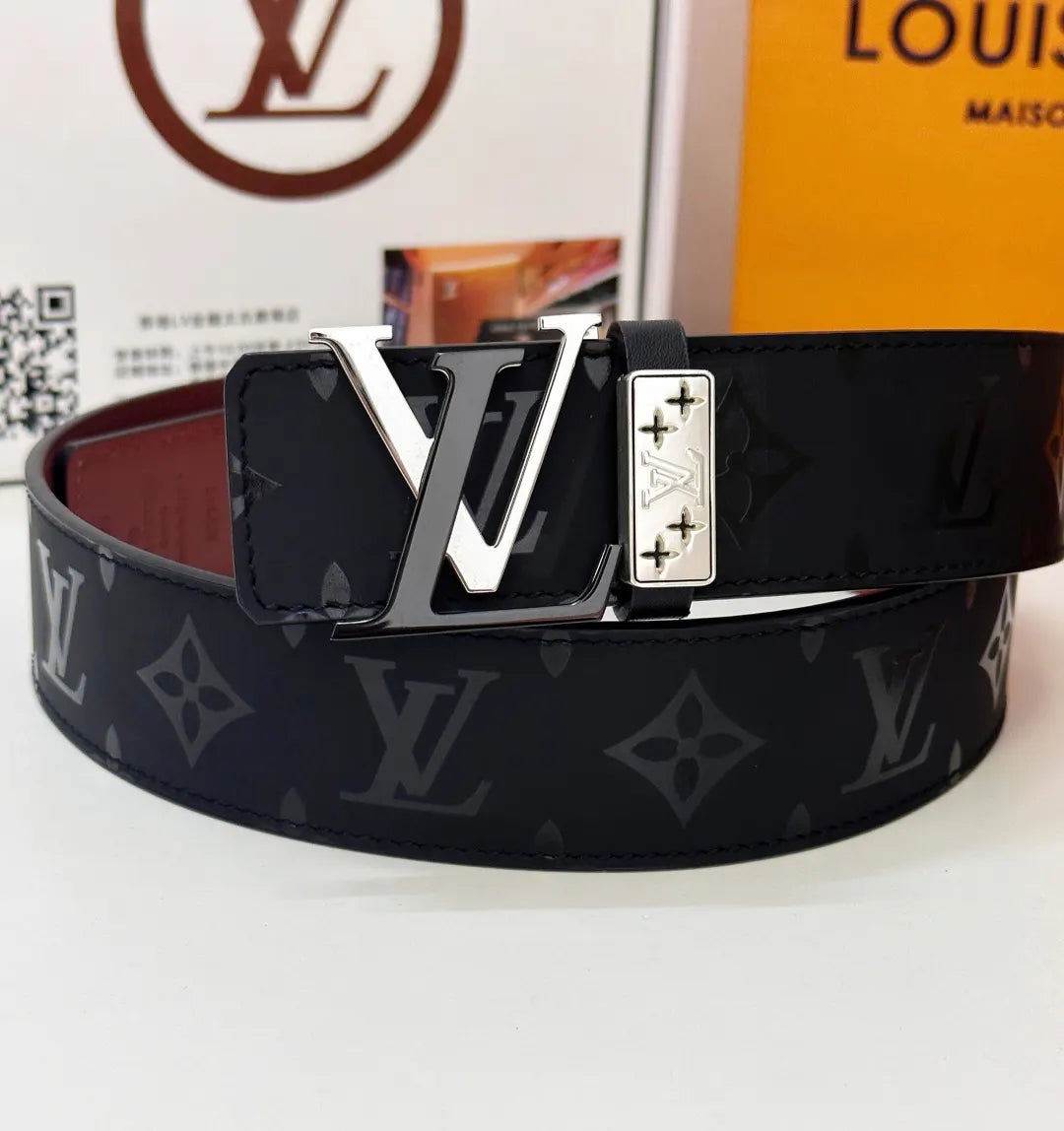 matte Louis Vuitton Monogram Eclipse Belt - Hình 2