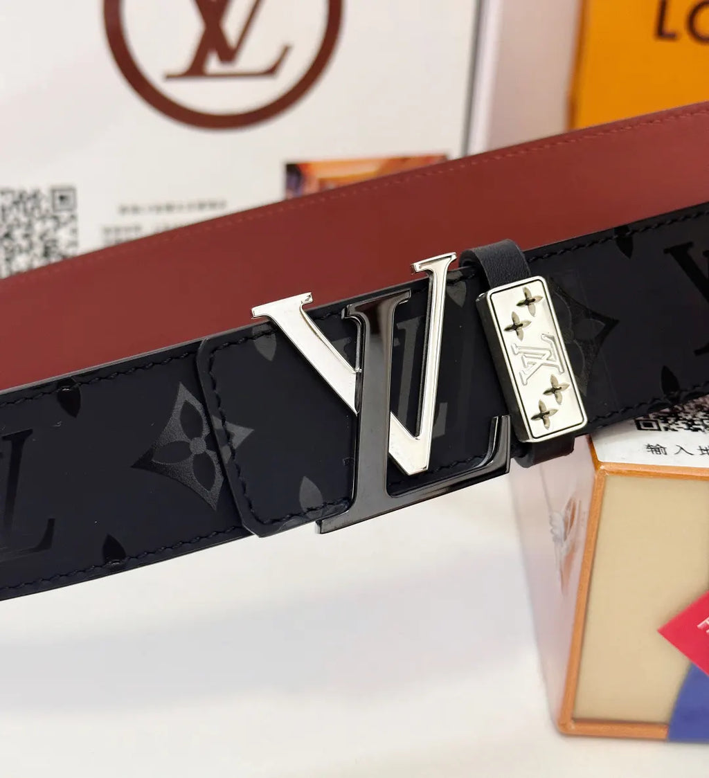 matte Louis Vuitton Monogram Eclipse Belt - Hình 4