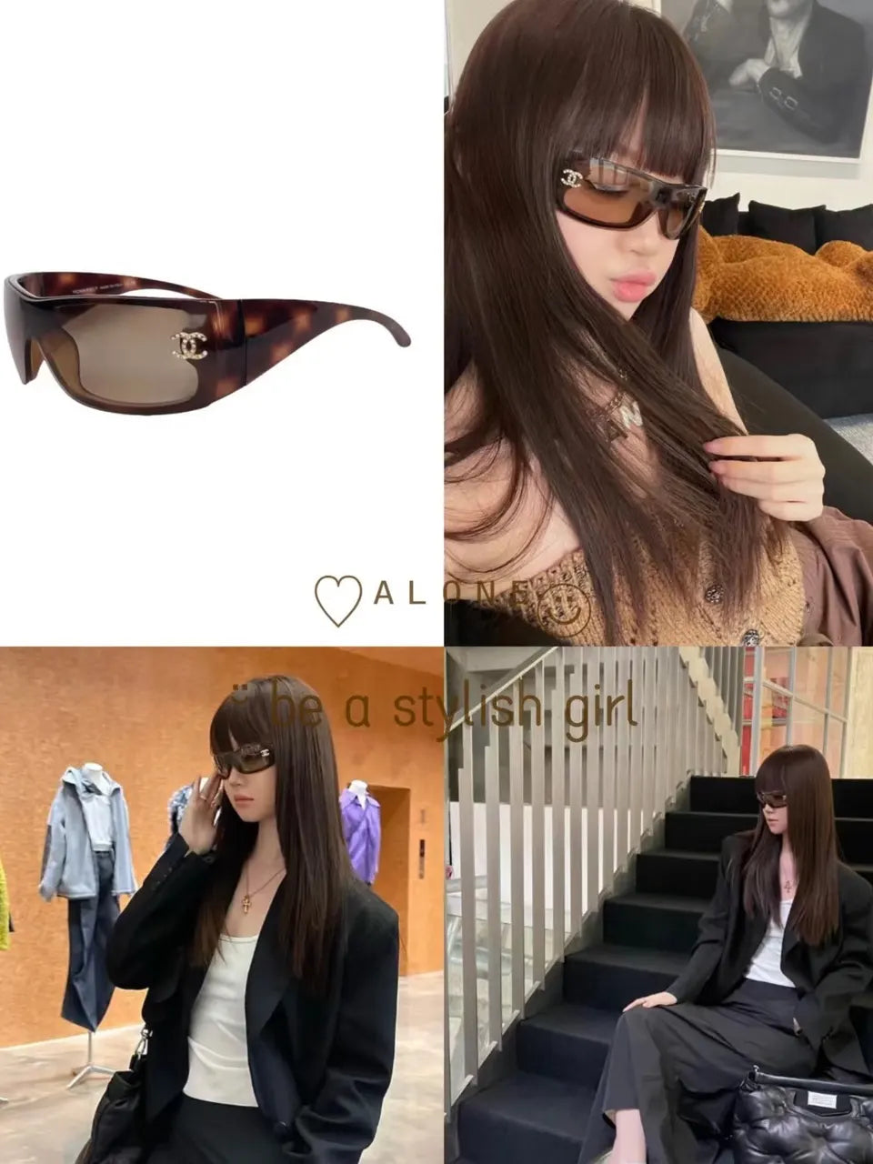 Chanel Black Shield Sunglasses iconic - Hình 5