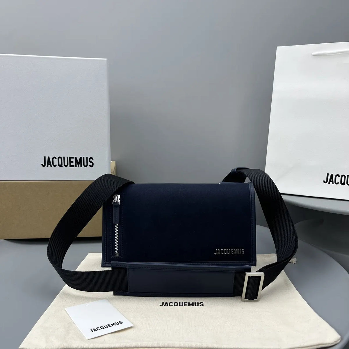 Jacquemus Navy Messenger Bag