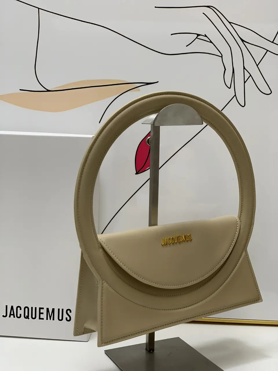 Jacquemus Beige Round Handle Bag
