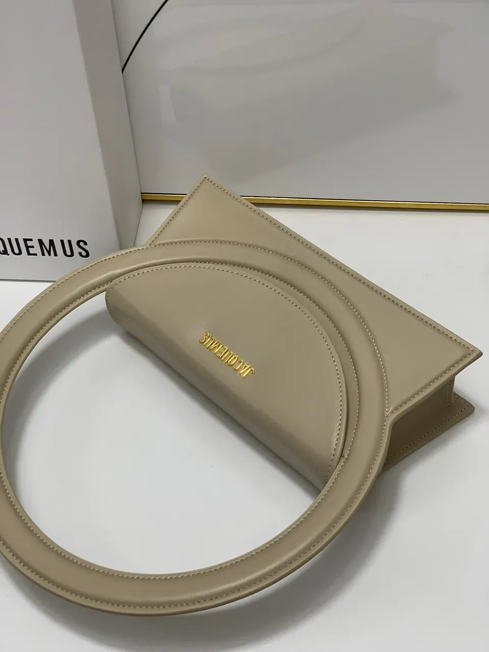 Jacquemus Beige Round Handle Bag - Hình 4