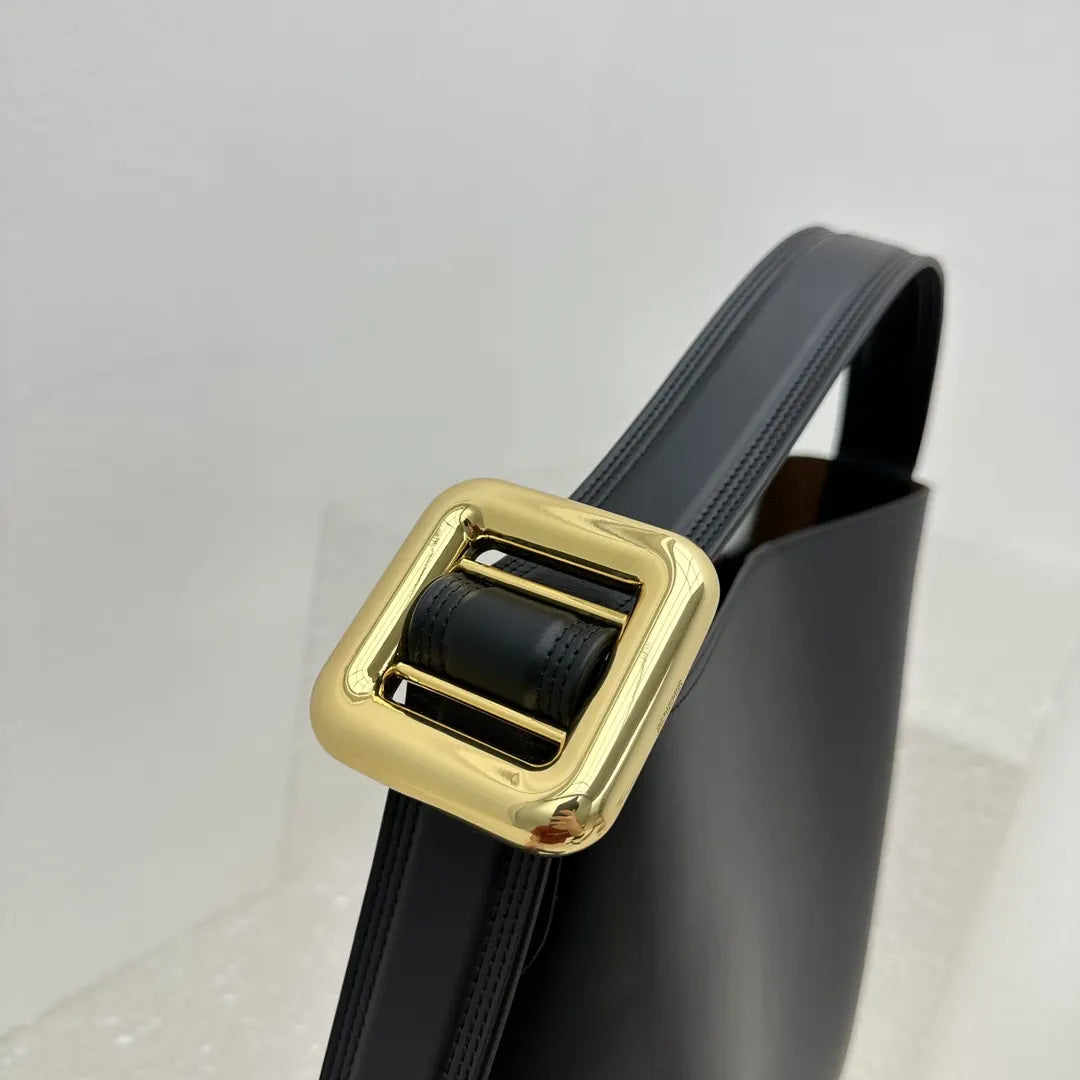 Jacquemus Black Leather Bucket Bag - Hình 9