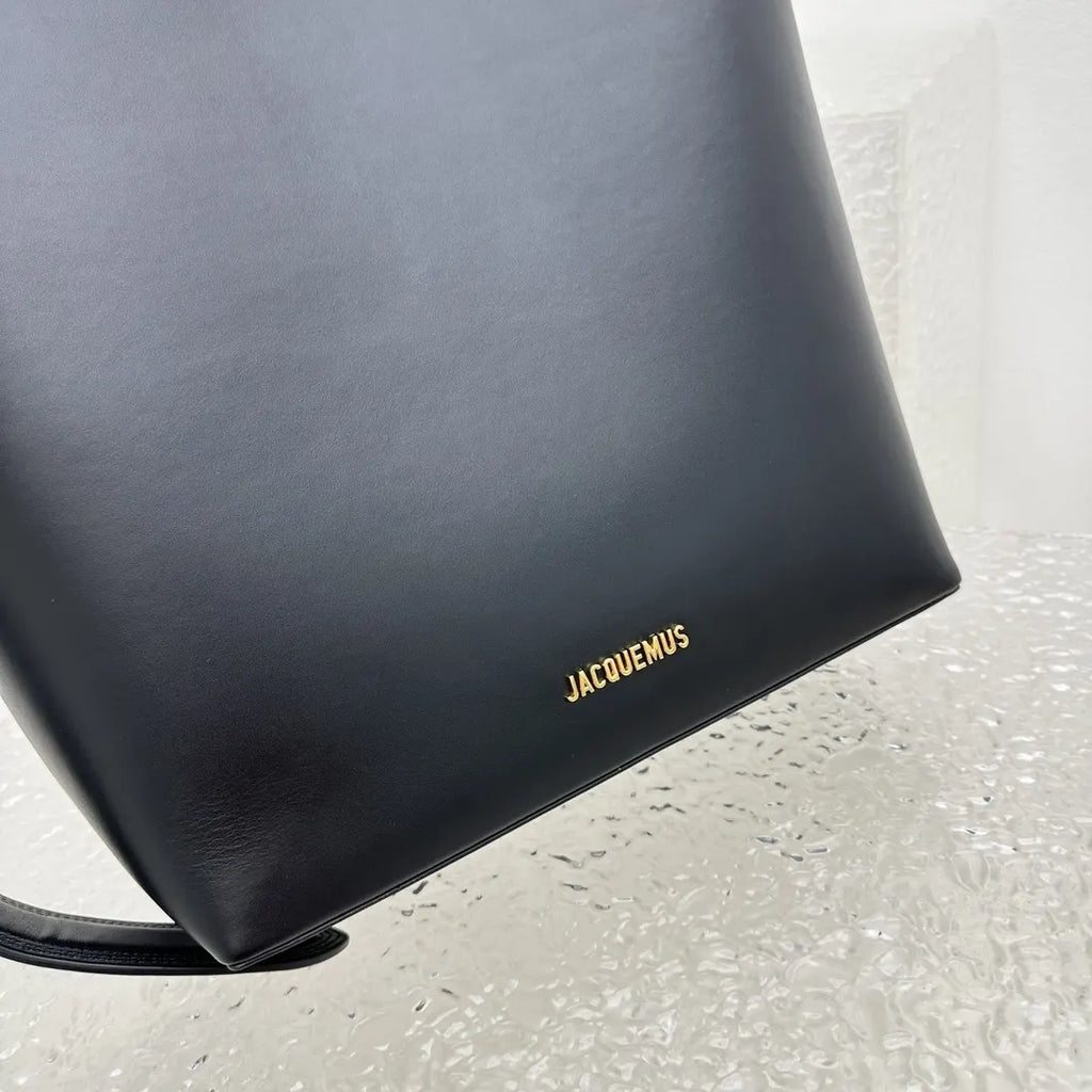 Jacquemus Black Leather Bucket Bag - Hình 7