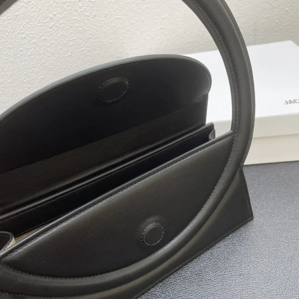 Jacquemus Le Rond Carré Black Leather Bag - Hình 5