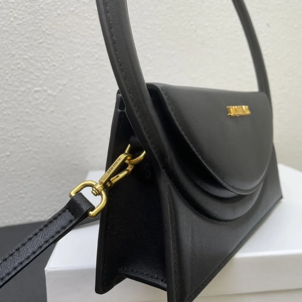 Jacquemus Le Rond Carré Black Leather Bag - Hình 2