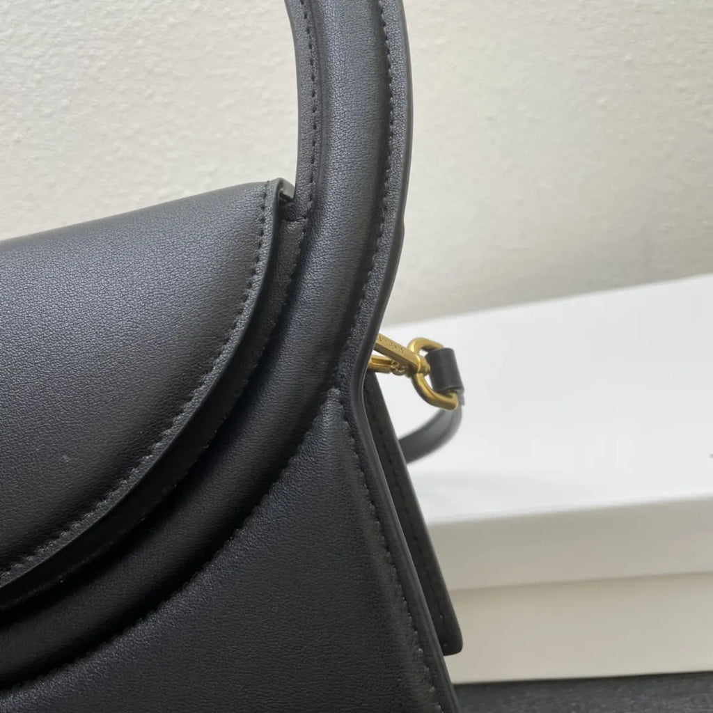 Jacquemus Le Rond Carré Black Leather Bag - Hình 3