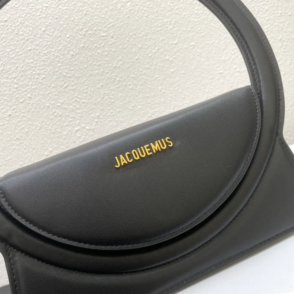 Jacquemus Le Rond Carré Black Leather Bag