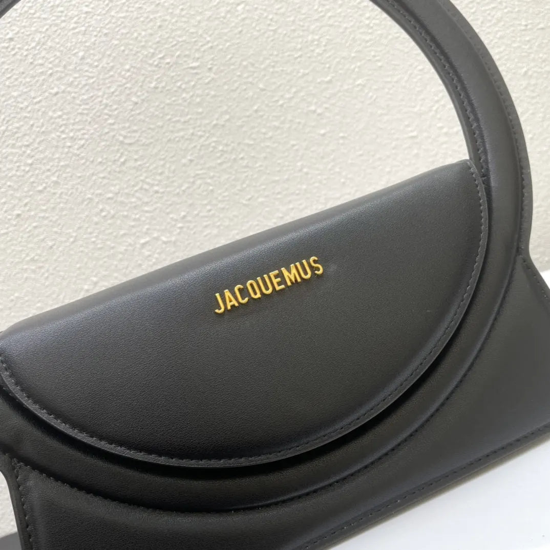 Jacquemus Le Rond Carré Black Leather Bag