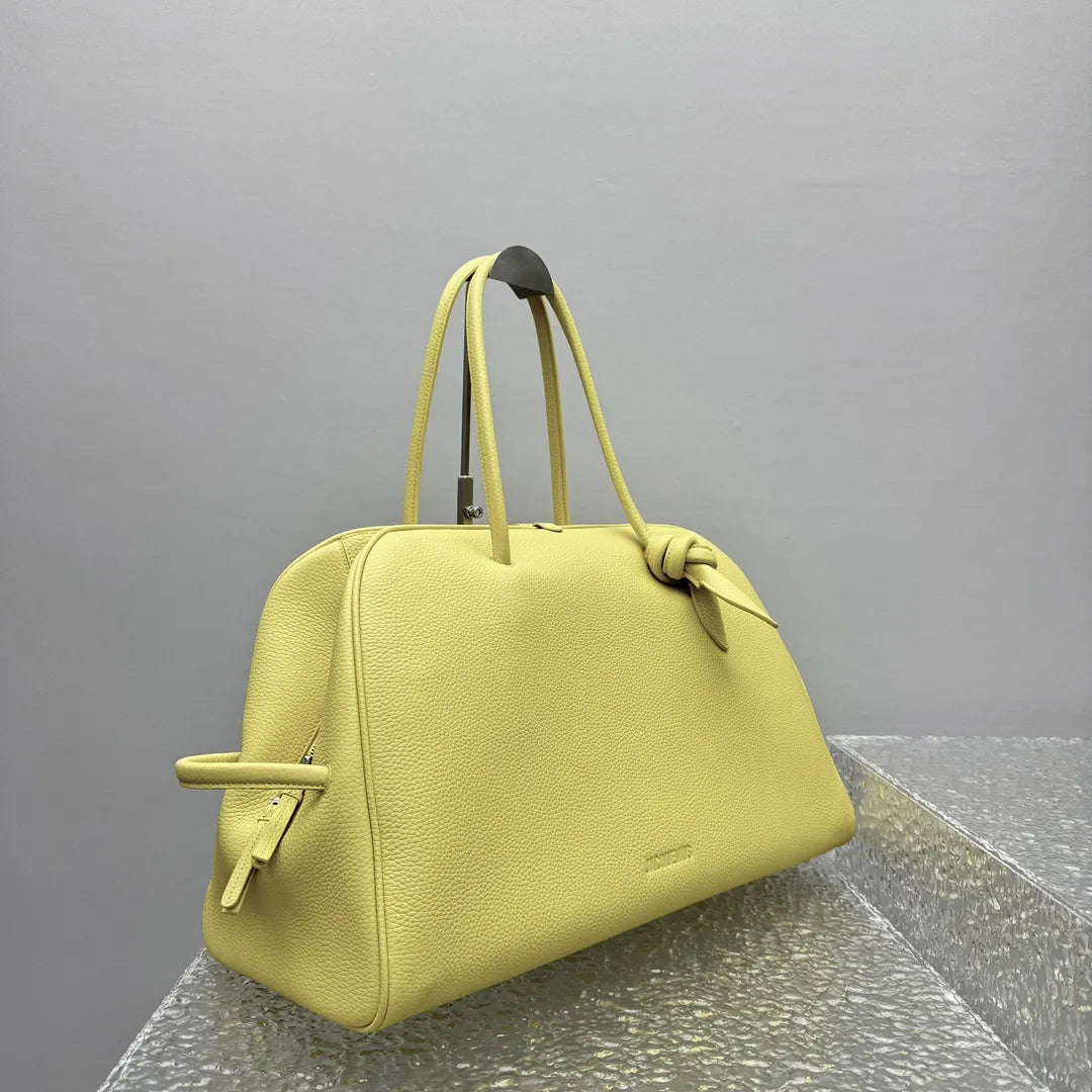 Jacquemus Yellow Leather Top Handle Bag - Hình 11