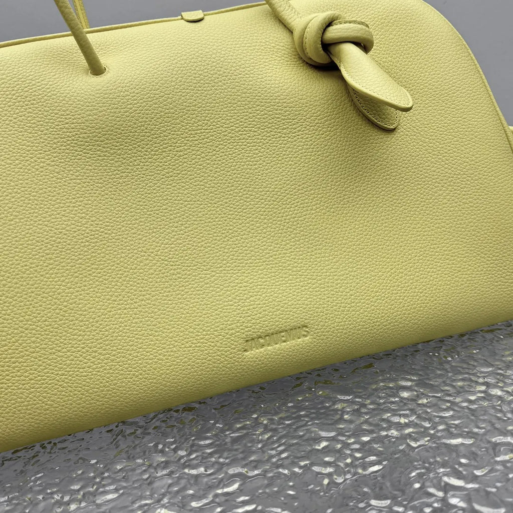 Jacquemus Yellow Leather Top Handle Bag - Hình 13