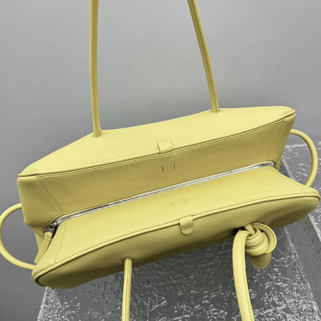 Jacquemus Yellow Leather Top Handle Bag - Hình 8