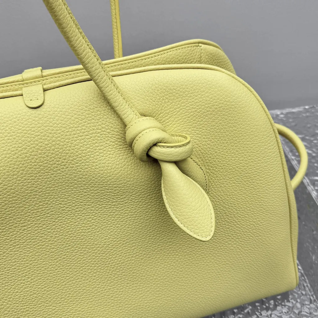 Jacquemus Yellow Leather Top Handle Bag - Hình 7