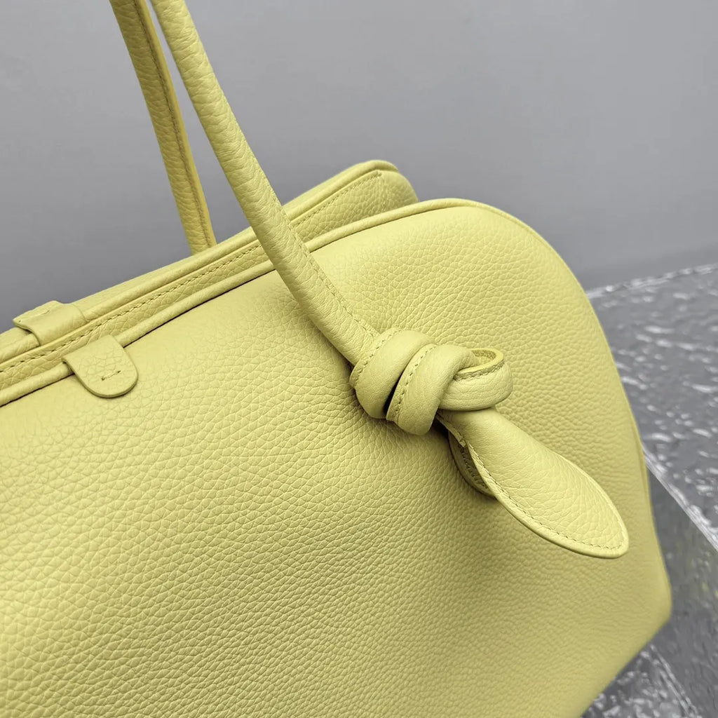 Jacquemus Yellow Leather Top Handle Bag - Hình 4