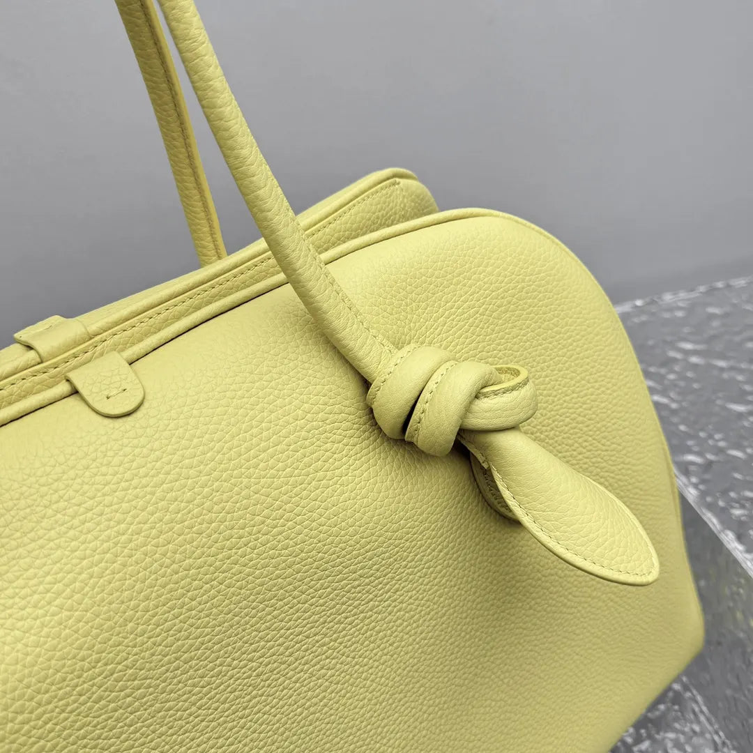 Jacquemus Yellow Leather Top Handle Bag - Hình 4