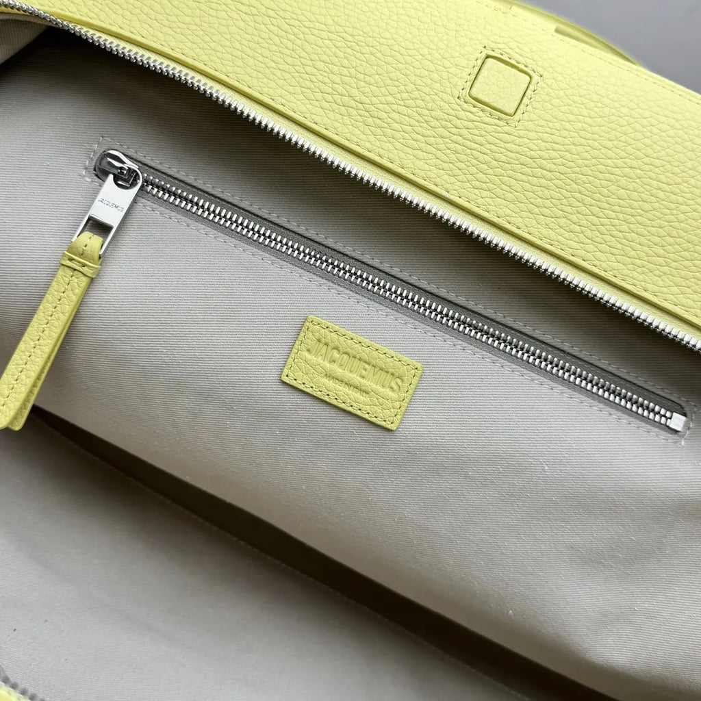 Jacquemus Yellow Leather Top Handle Bag - Hình 16