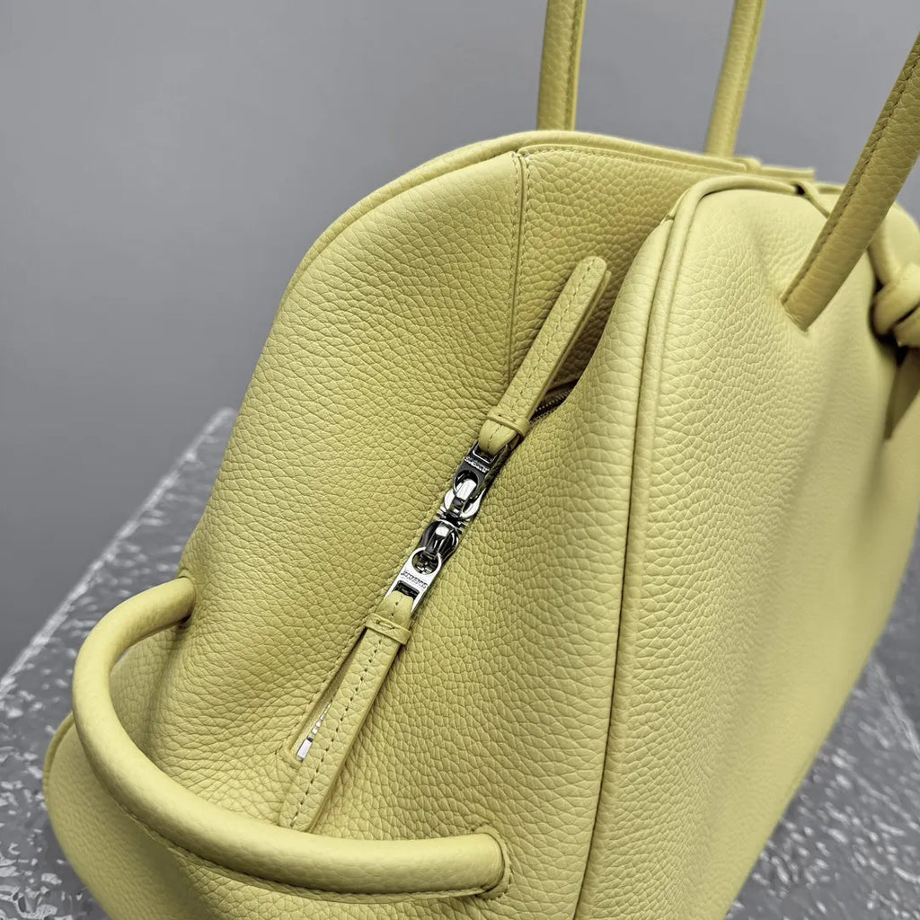 Jacquemus Yellow Leather Top Handle Bag - Hình 14