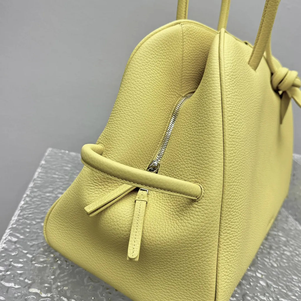 Jacquemus Yellow Leather Top Handle Bag - Hình 5