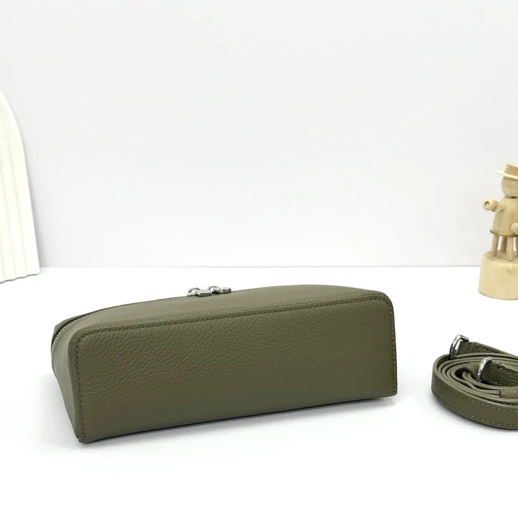 Loro Piana Olive Green Leather Vanity - Hình 4