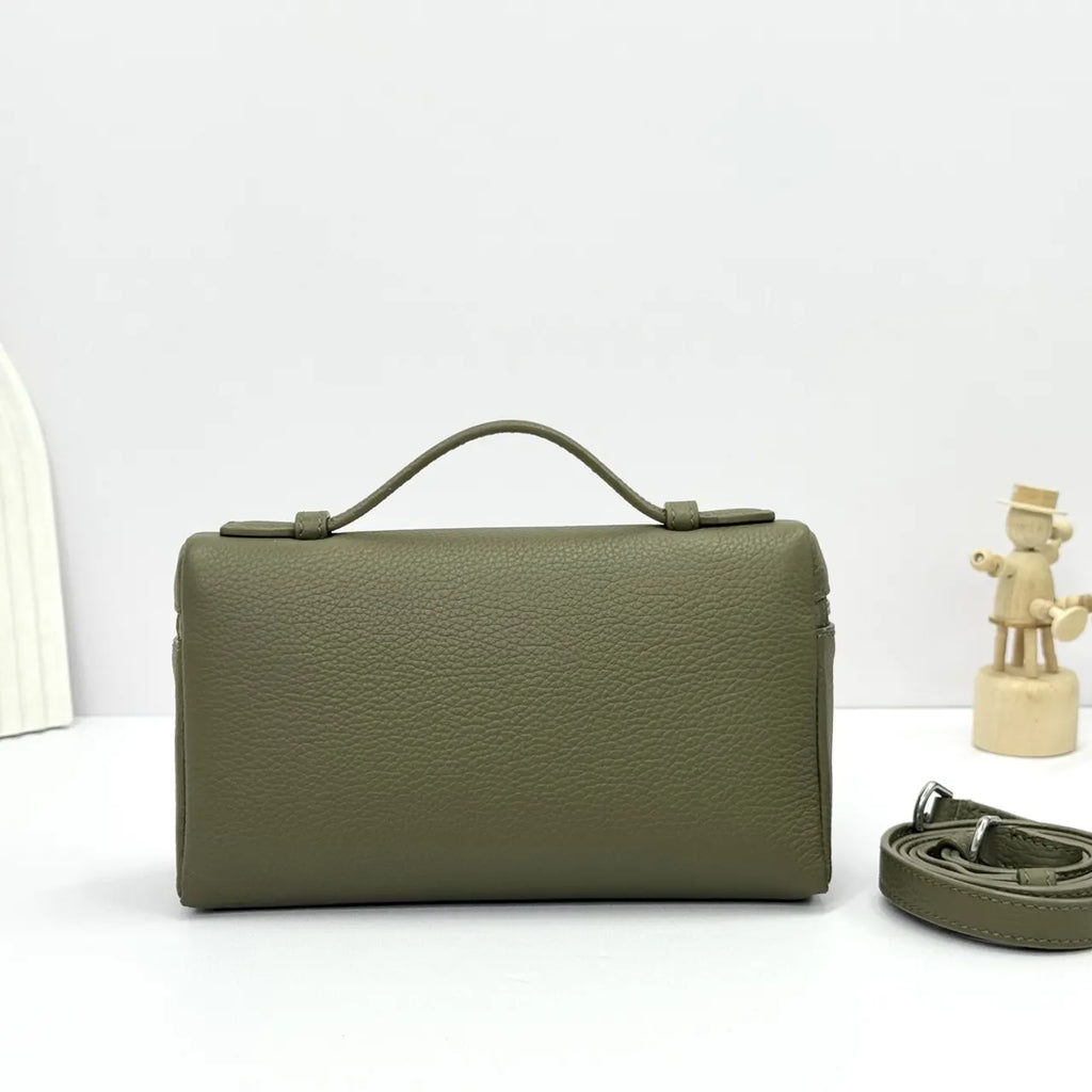 Loro Piana Olive Green Leather Vanity - Hình 2