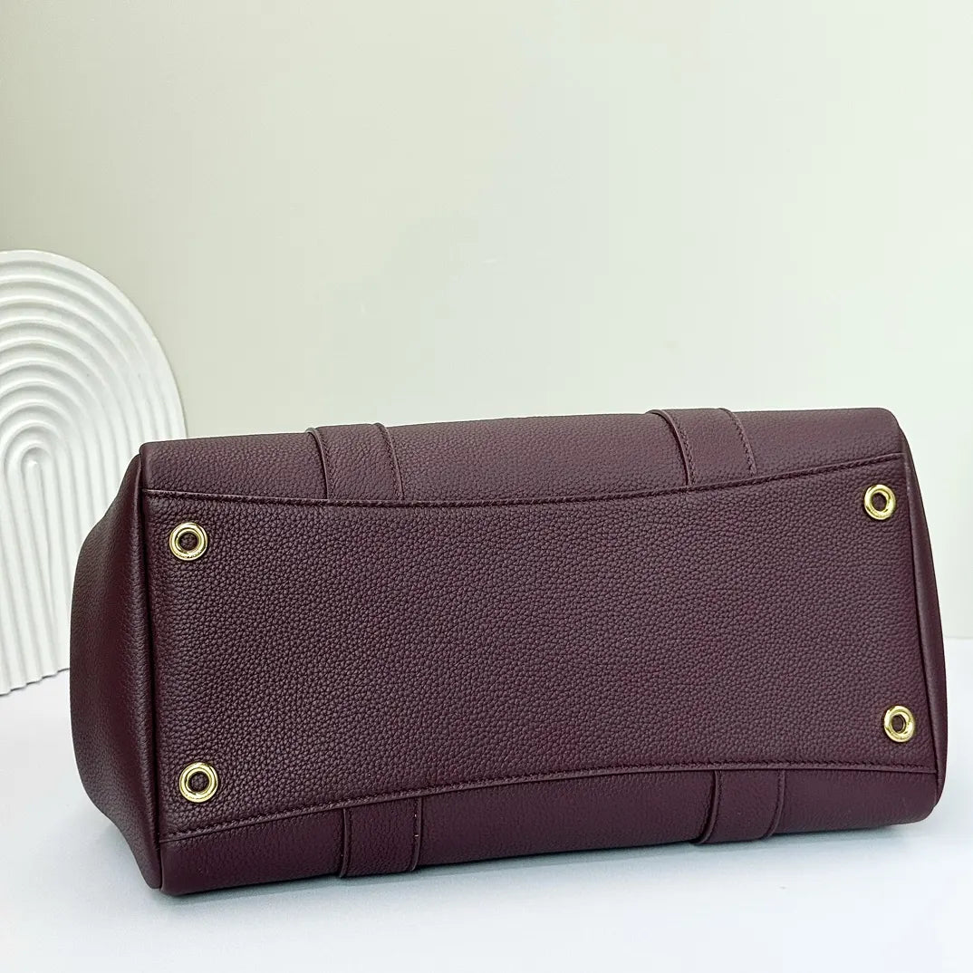 Loro Piana Amethyst Leather Boston Bag - Hình 3
