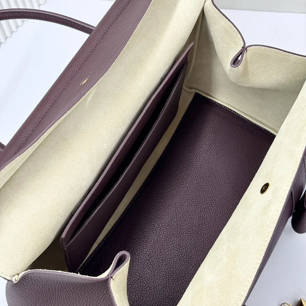 Loro Piana Amethyst Leather Boston Bag - Hình 9