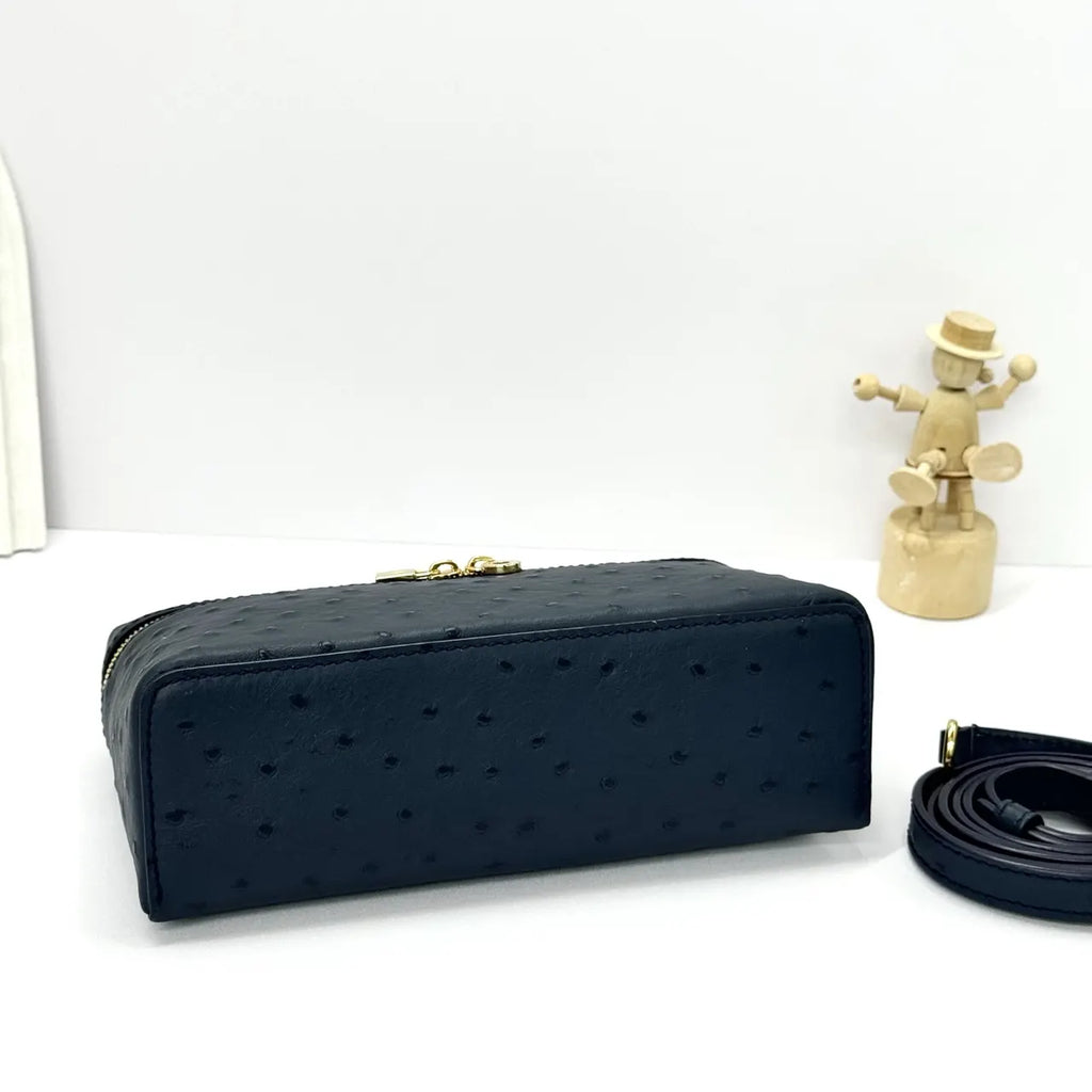 handle Loro Piana Black Ostrich Vanity - Hình 4