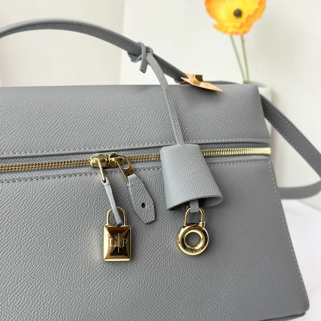 Loro Piana Steel Grey Handbag - Hình 6