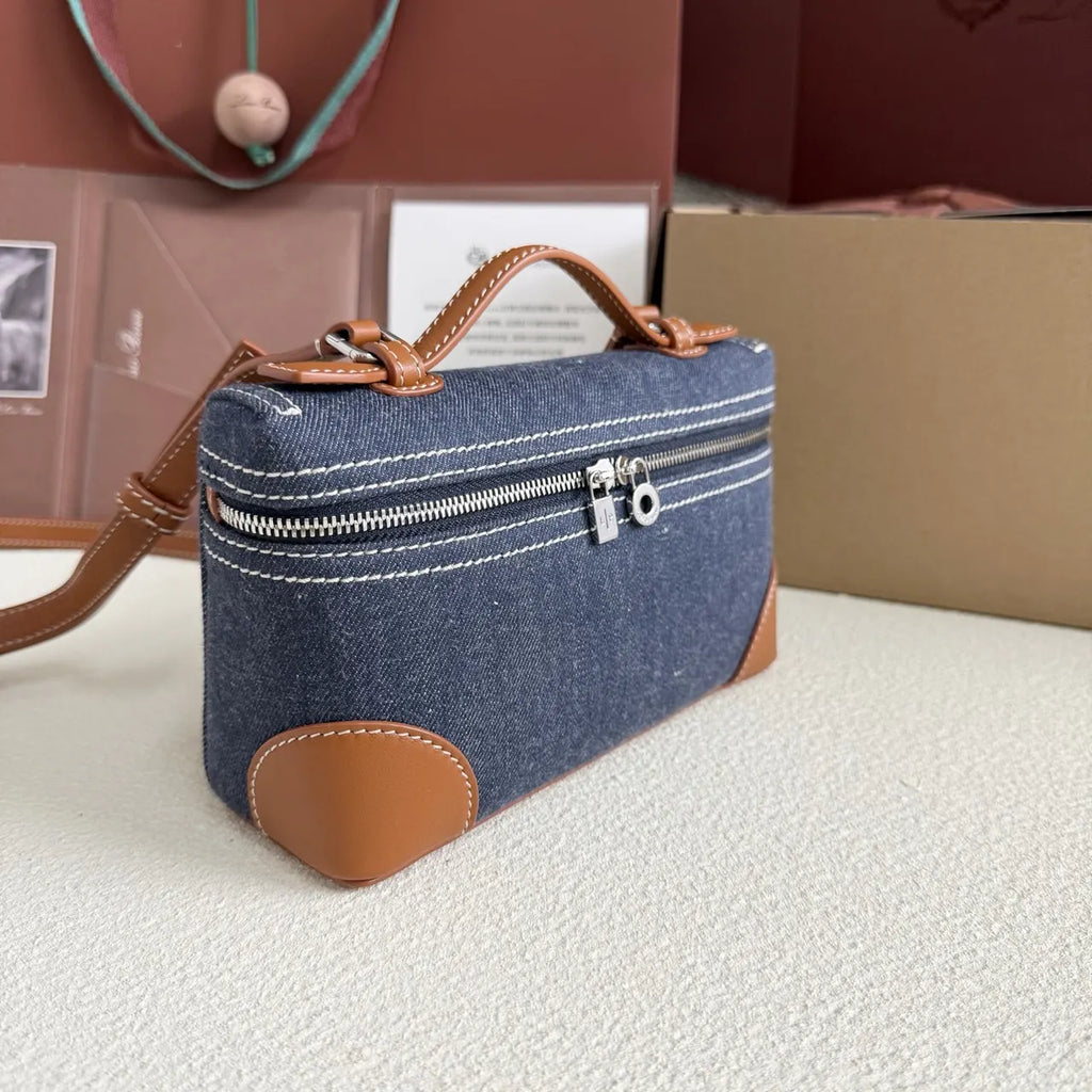 Loro Piana Denim Vanity Case - Hình 2