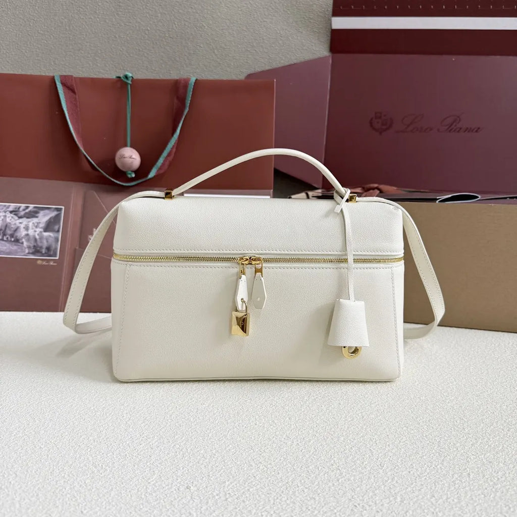 Loro Piana White Leather Box Bag