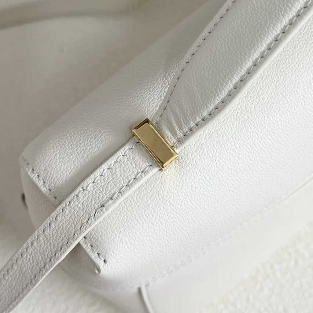Loro Piana White Leather Box Bag - Hình 6