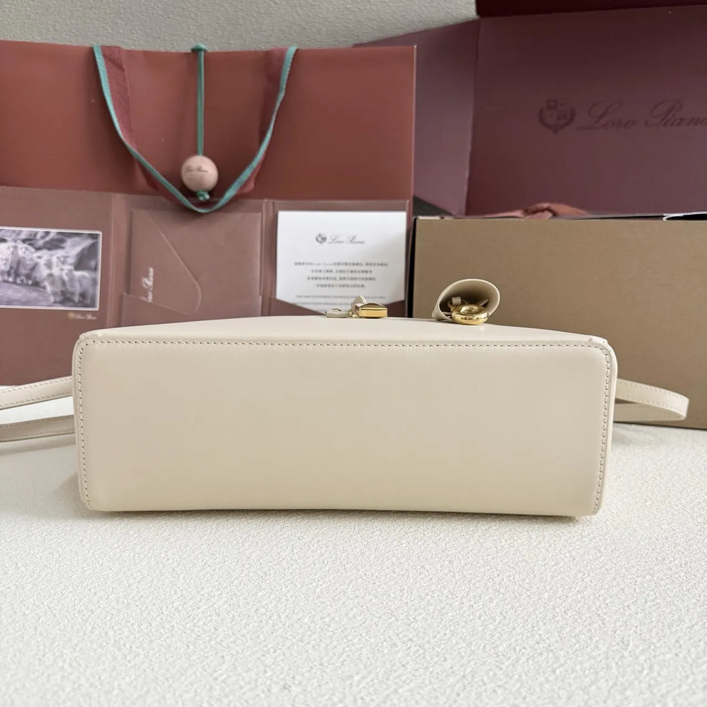 Loro Piana Cream Box Bag leather - Hình 3