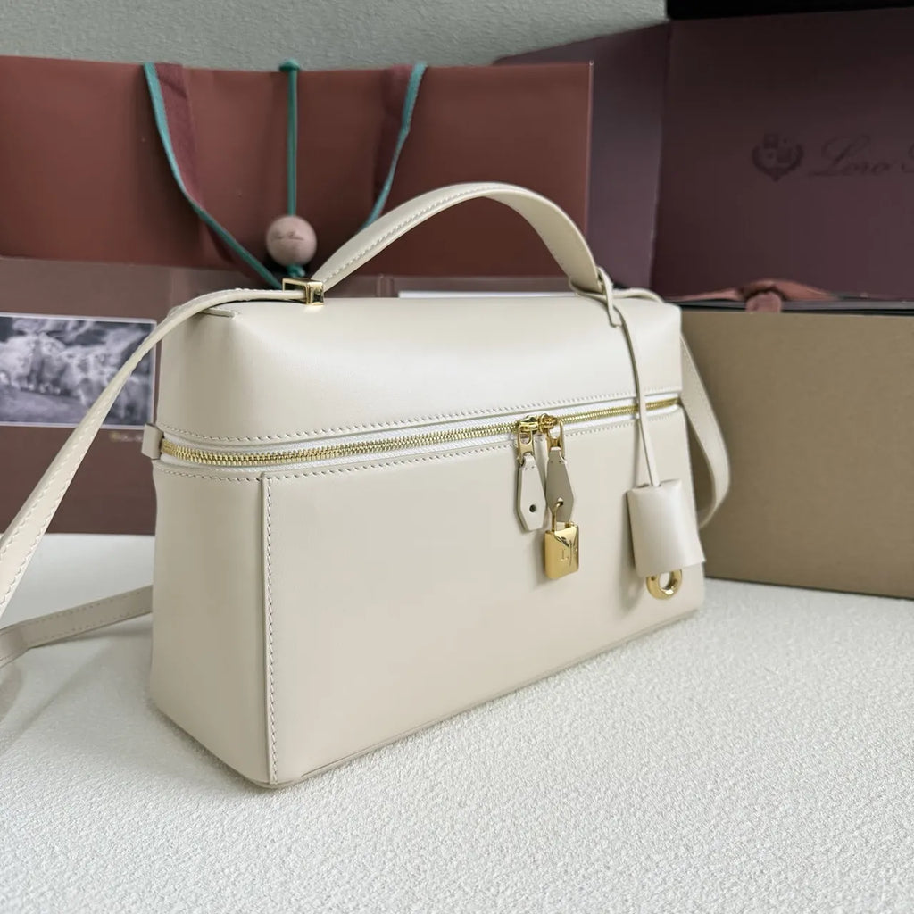 Loro Piana Cream Box Bag leather - Hình 2