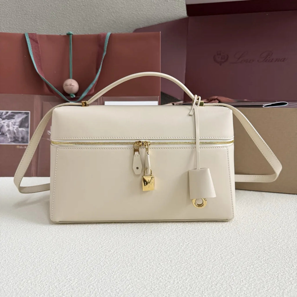 Loro Piana Cream Box Bag leather